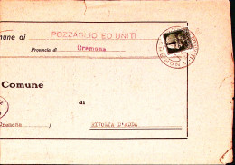 1944-Imperiale Sopr.RSI C.25 Isolato Su Piego Pozzaglio Ed Uniti (24.4) - Poststempel