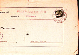 1944-Imperiale Sopr.RSI C.25 Isolato Su Piego Pozzaglio Ed Uniti (24.4) - Marcophilia