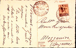 1944-Monumenti C.30 I Tipo Isolato Su Cartolina Mozzanica (20.6) - Poststempel