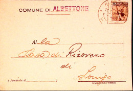 1944-Monumenti C.30 I Tipo Isolato Su Cartolina Albettone (11.8) - Marcophilie