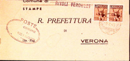 1945-Monumenti Coppia C.30 II^tipo Su Piego Rivoli Veronese (5.7) - Marcophilie