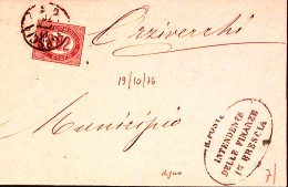 1876-FR.LLI SERVIZIO C.0,02 Su Piego Brescia (19.10) - Marcophilie