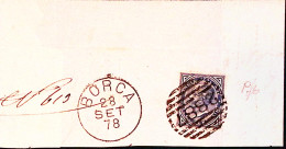 1878-(F=on Piece) BORCA C1+sbarre (28.9) Su Grande Frammento Affrancato C.10 - Poststempel