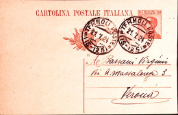 1924-TERMOLI C.2 (21.1) Su Cartolina Postale Michetti C.30 Mill. 23 Fori Spillo - Entiers Postaux
