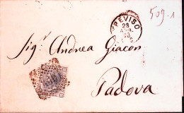 1868-TREVISO C1 (28.3) + Punti Su Lettera Completa Testo Affrancata C.20 (L26) - Poststempel