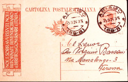 1924-ASIAGO C.2 (25.9) Su Cartolina Postale Michetti C.30 Mill. 23 Con Tassello  - Interi Postali