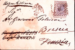 1868-BRESCIA C1 (23.8) + Punti Su Busta Affr. C.20 (L26) - Marcophilie
