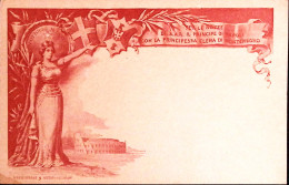 1896-Cartolina Postale Nozze Principe Ereditario C.10 Vignetta Rosso Mattone Nuo - Postwaardestukken