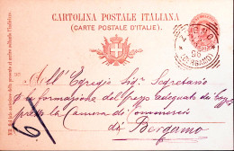 1896-ZOGNO Tondo Riquadrato (25.7) Su Cartolina Postale C.10 Mill. 96 - Ganzsachen