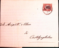 1878-FR.LLI Per STAMPE Sopr.c.2/5,00 Isolato Su Piego Rovigo (3.8) - Poststempel