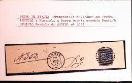 1878-(F=on Piece) ARSIE C 2+punti (29.3) Su Largo Frammento Affrancato C.20 - Poststempel