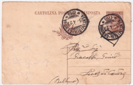 1927-VENTIMIGLIA-GENOVA/(29) C.2 (3.04) Su Cartolina Postale RP C.40 Parte Rispo - Entiers Postaux