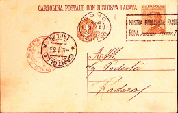1933-Cartolina Postale RP C.30+30 Viaggiata Como (3.1) Con Parte Risposta Non Ut - Postwaardestukken