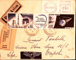 1966-Francia Lancio 1 Satellite Spaziale Serie Completa + Integrazione Affrancat - Lettres & Documents