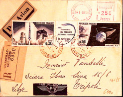 1966-Francia Lancio 1 Satellite Spaziale Serie Completa + Integrazione Affrancat - Brieven En Documenten