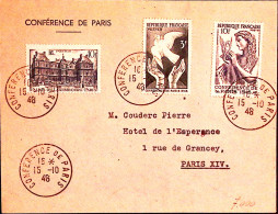 1946-Francia Conference De Paris Annullo Speciale (15.10) Su Busta Affrancata Co - 1921-1960: Période Moderne
