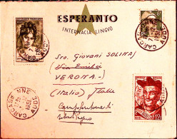 1951-Francia Rabelais + Marianna Di Marson F.6 E 12 Su Busta (con Intestazione I - Esperanto