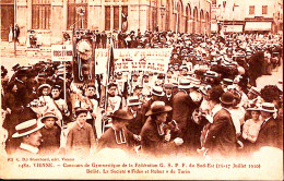 1910-Francia Vienne Concours De Gimnastyque Defilè Societè Fides Et Robur De Tur - Sonstige & Ohne Zuordnung