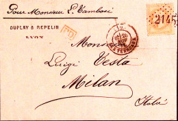 1871-Francia Pour Monsieur L. Zanboni Manoscritto Su Lettera Completa Di Testo A - 1863-1870 Napoleon III Gelauwerd