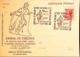 1973-VERONA 51 Festival Opera Lirica Simon Boccanegra Soprastampa Su Cartolina P - Verona