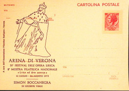 1973-VERONA 51 Festival Opera Lirica Simon Boccanegra Soprastampa Su Cartolina P - Verona