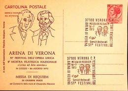 1973-VERONA 51 Festival Opera Lirica Messa Da Requiem Soprastampa Su Cartolina P - Verona
