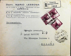 Italy - Repubblica - Democratica Raccomandata Da Genova - S7063 - 1946-60: Marcophilia