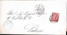 1885-SALA CONSILINA C 2+sbarre (29.9) Su Soprascritta Piego Affrancata C.10 - Poststempel