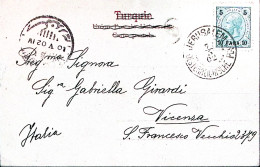 1902-AUSTRIA Uffici Postale Levante Jerusalem/Oesterreich Post (7.5) Su Cartolin - Other & Unclassified