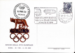 1959-ROMA GIOCHI XVII^OLIMPIADE Inaugurazione Stadio Flaminio (18.3) Annullo Spe - Olympische Spiele