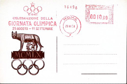 1958-ROMA CELEBRAZIONE GIORNATA OLIMPICA Annullo Meccanico (rossa) Lire 10 (26.8 - Frankeermachines (EMA)