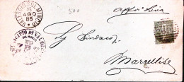 1885-VALEGGIO SUL MINCIO C1+sbarre (16.8) Su Piego Affrancata Cifra C.1 - Marcophilie