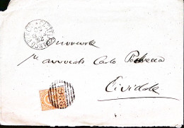 1880-CASTELFRANCO VENETO C1+sbarre (25.2) Su Busta Affrancata C.20 - Marcofilie