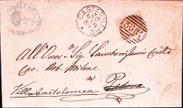 1889-CASTAGNARO C1+sbarre (30.3) Su Piego Affrancata C.10 - Poststempel