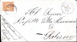 1880-BUCCINO C1+sbarre (1.7) Su Piego Affrancata C.10 - Storia Postale