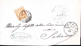 1884-CAPACCIO C1+sbarre (20.5) Su Piego Affrancata C.10 - Marcophilie