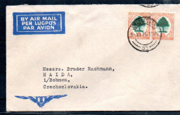 SOUTH AFRICA - 1936 - JOHANNESBURG TO CZECHOSLOVAKIA AIRMAIL COVER  WITH HAIDA ARRIVAL - Airmail