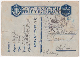 1940-Posta Militare 36 C.2 (20.11) Su Cartolina Franchigia Manoscritto R.NAVE S. - Guerre 1939-45