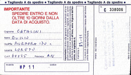 1986-TASSAZIONE MECCANICA Lire 200 Azzurra Su Cartolina Fuori Formato Affrancata - 1981-90: Marcophilie