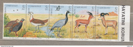 TURKEY 1979 Birds Animals Strip MNH(**) Mi 2501-2505 # Fauna959 - Autres & Non Classés