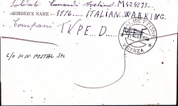 1946-ITALIAN COY 3116 Manoscritto Al Verso Di Biglietto Franchigia Da Prigionier - Poststempel