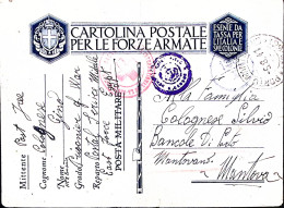 1941-PRISONIER OF WAR Egypt Manoscritto Su Cartolina Franchigia Regio Esercito D - Marcophilie