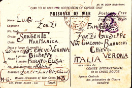 1941-POW CAMP 3 Manoscritto Su Cartolina Franchigia Da Prigioniero Guerra Italia - Marcophilie