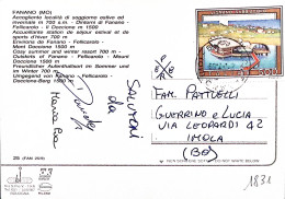 1987-FANANO Viaggiata Affrancata Turistica Lignano Sabbiadoro Lire 500 - 1981-90: Poststempel