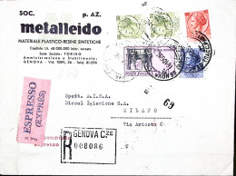 1959-PREOLIMPICA Lire 60 + Siracusana Lire ,10, 15 E Coppia Lire 50 Su Raccomand - 1946-60: Marcophilia