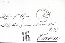 1865-DA MILANO A DESENZANO/ (2) C.2 (8.7) In Transito Al Verso Di Busta Monza Pe - Poststempel