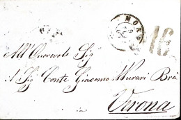 1865-DA COMO A MILANO/ (1) C.2 (9.2) In Transito Al Verso Di Busta Monza Per Ver - Storia Postale
