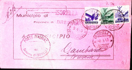 1949-Democratica C.50 + Lire 1 E 6 Su Piego Isorella (3.4) - 1946-60: Marcofilie