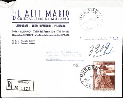 1958-FATTORI Lire 110 Isolato Su Raccomandata Murano (13.2) - 1946-60: Marcofilie