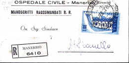 1956-EUROPA1956 Lire 60 Isolato Su Piego Raccomandato Manerbio (28.12) - 1946-60: Marcophilia